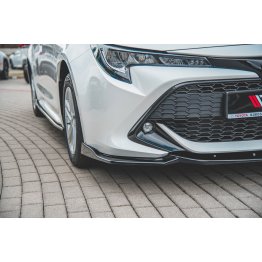 Накладка сплиттер на передний бампер Вар2 на Toyota Corolla XII Hatchback / Touring Sports